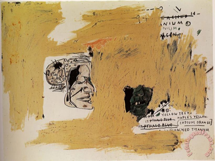 Unbleached Titanium painting - Jean-michel Basquiat Unbleached Titanium Art Print