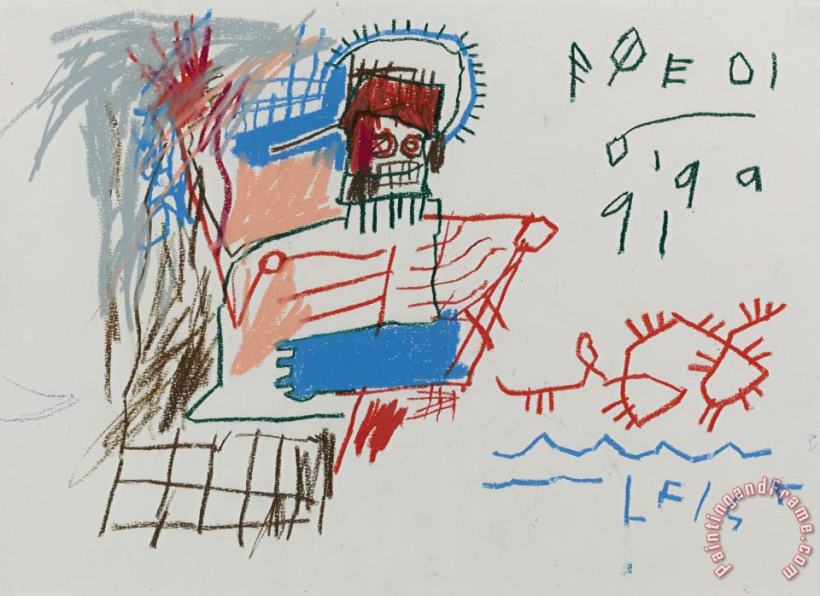Untitled (poedi) painting - Jean-michel Basquiat Untitled (poedi) Art Print