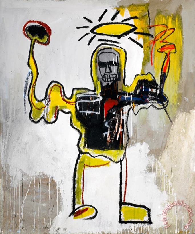 Jean-michel Basquiat Untitled (the Black Athlete) Art Painting