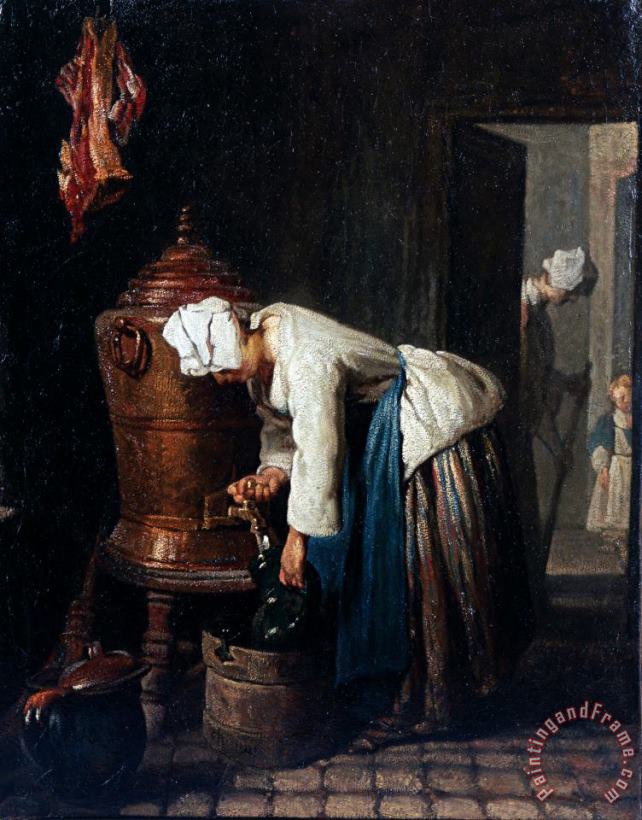 Woman Drawing Water at The Cistern painting - Jean-Simeon Chardin Woman Drawing Water at The Cistern Art Print