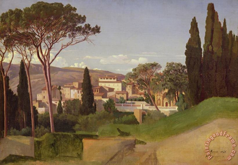 Jean Achille Benouville View of a Villa Art Painting