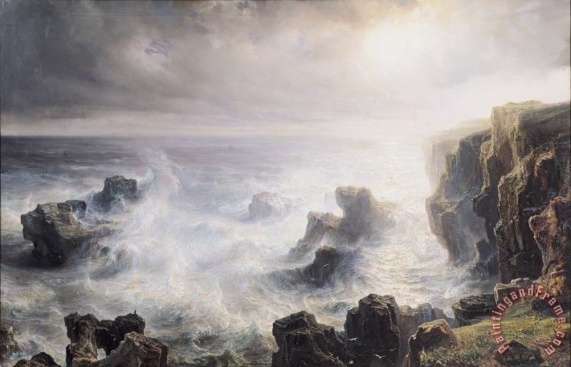 Storm off the Coast of Belle Ile painting - Jean Antoine Theodore Gudin Storm off the Coast of Belle Ile Art Print