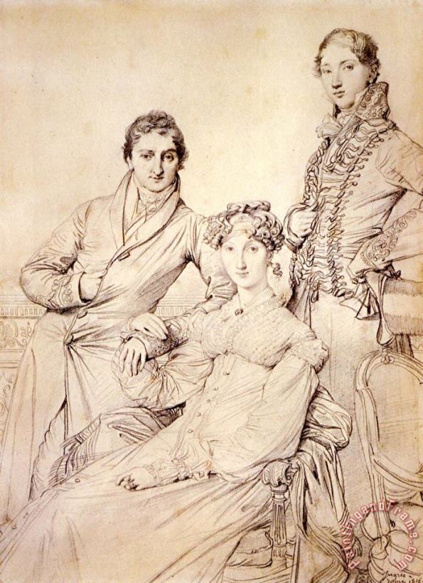 Jean Auguste Dominique Ingres Jospeh Woodheda And His Wife, Born Harriet Comber, And Her Brother, Henry George Wandesford Comber Art Print