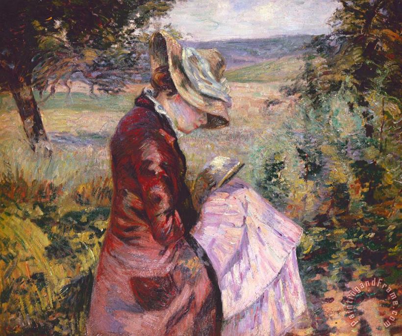 Madame Guillaumin Reading painting - Jean Baptiste Armand Guillaumin Madame Guillaumin Reading Art Print