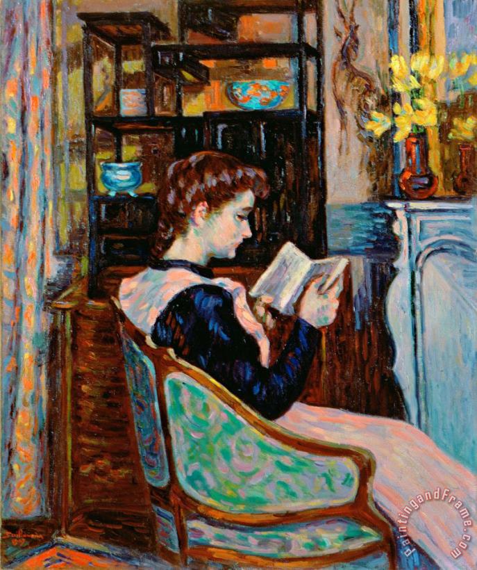 Jean Baptiste Armand Guillaumin Mlle Guillaumin Reading Art Painting