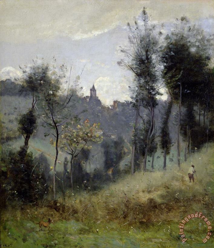 Canteleu near Rouen painting - Jean Baptiste Camille Corot Canteleu near Rouen Art Print