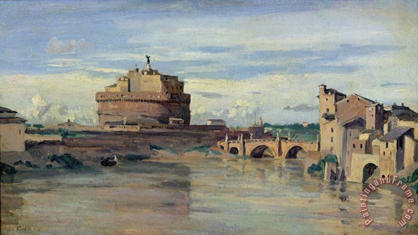 Castel Sant Angelo and the River Tiber painting - Jean Baptiste Camille Corot Castel Sant Angelo and the River Tiber Art Print