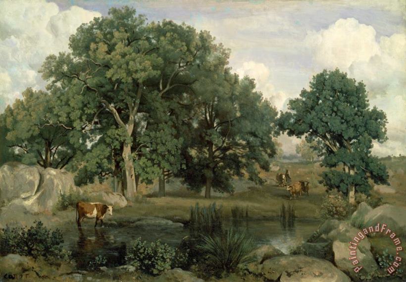 Forest of Fontainebleau painting - Jean Baptiste Camille Corot Forest of Fontainebleau Art Print