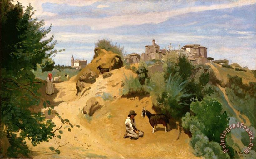 Genzano painting - Jean Baptiste Camille Corot Genzano Art Print
