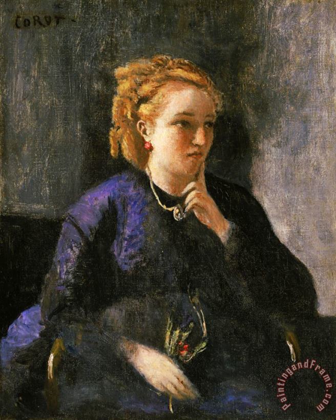 Portrait of a Woman painting - Jean Baptiste Camille Corot Portrait of a Woman Art Print