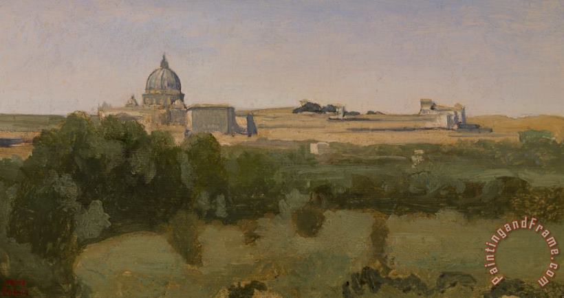 Jean Baptiste Camille Corot View Of St Peters Art Print