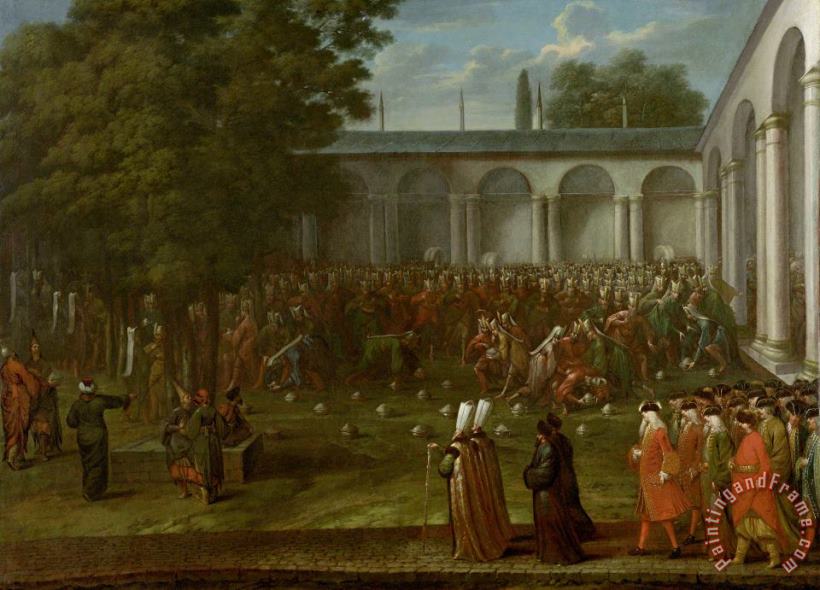 Jean Baptiste Vanmour Cornelis Calkoen on His Way to His Audience with Sultan Ahmed III Art Print