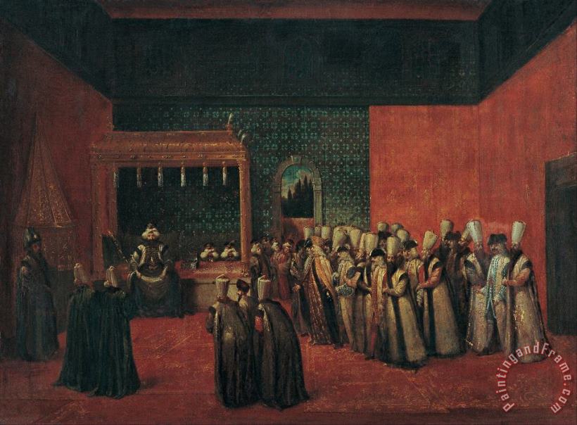 Jean Baptiste Vanmour Sultan Ahmet III Receiving a European Ambassador Art Print