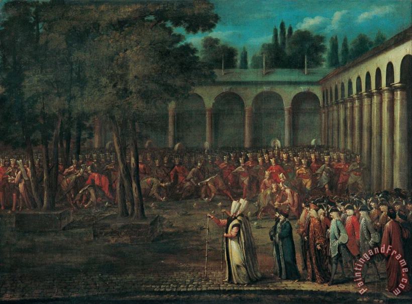 Jean Baptiste Vanmour The Ambassadorial Delegation Passing Through The Second Courtyard of The Topkapi Palace Art Print