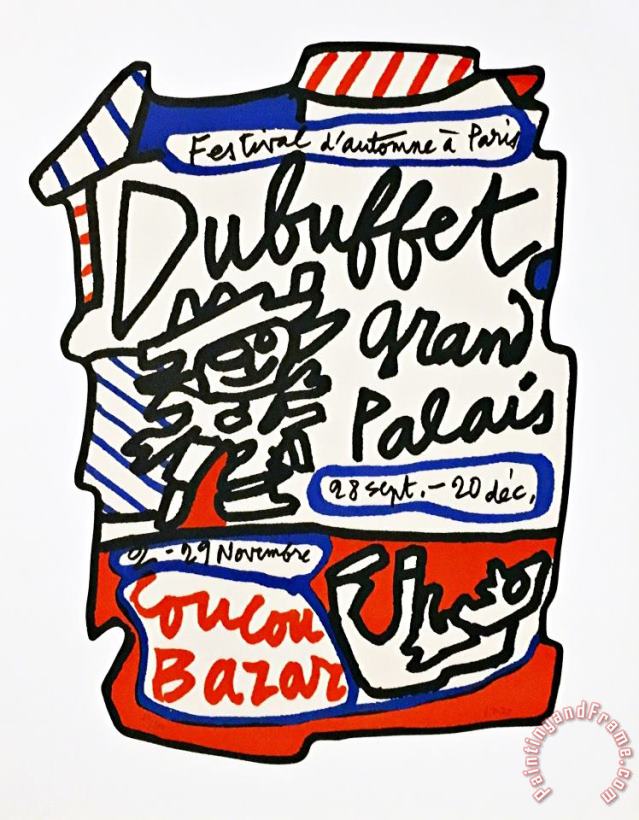 Jean Dubuffet Coucou Bazar, 1973 Art Print