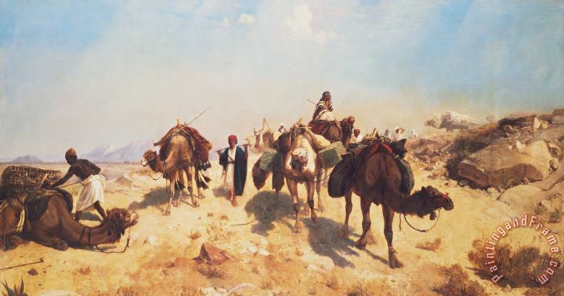 Crossing the Desert painting - Jean Leon Gerome Crossing the Desert Art Print