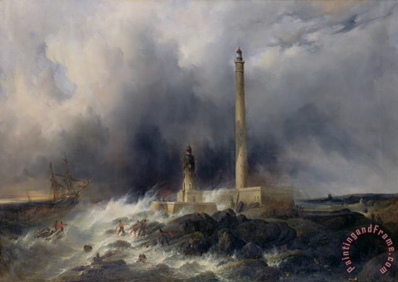 Jean Louis Petit View of the Lighthouse at Gatteville Art Print