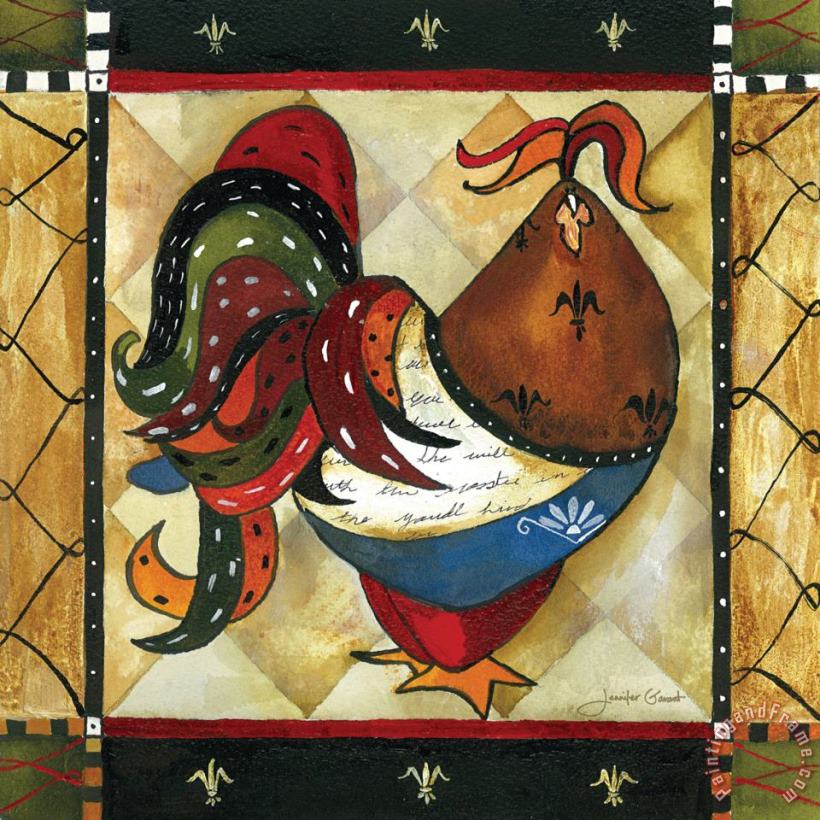 Tuscan Rooster I painting - Jennifer Garant Tuscan Rooster I Art Print