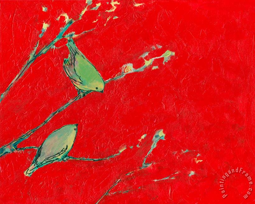 Birds in Red painting - Jennifer Lommers Birds in Red Art Print