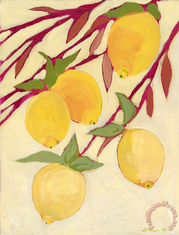 Five Lemons painting - Jennifer Lommers Five Lemons Art Print