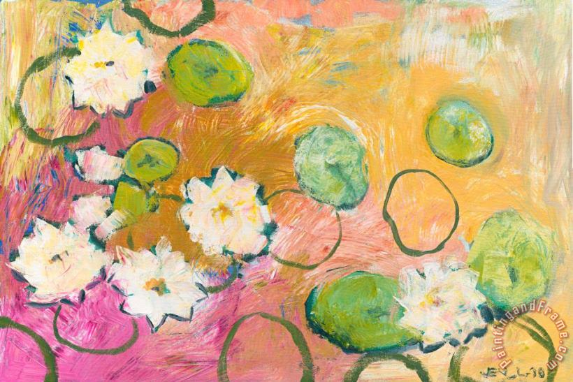 Jennifer Lommers Waterlillies at Dusk Art Painting