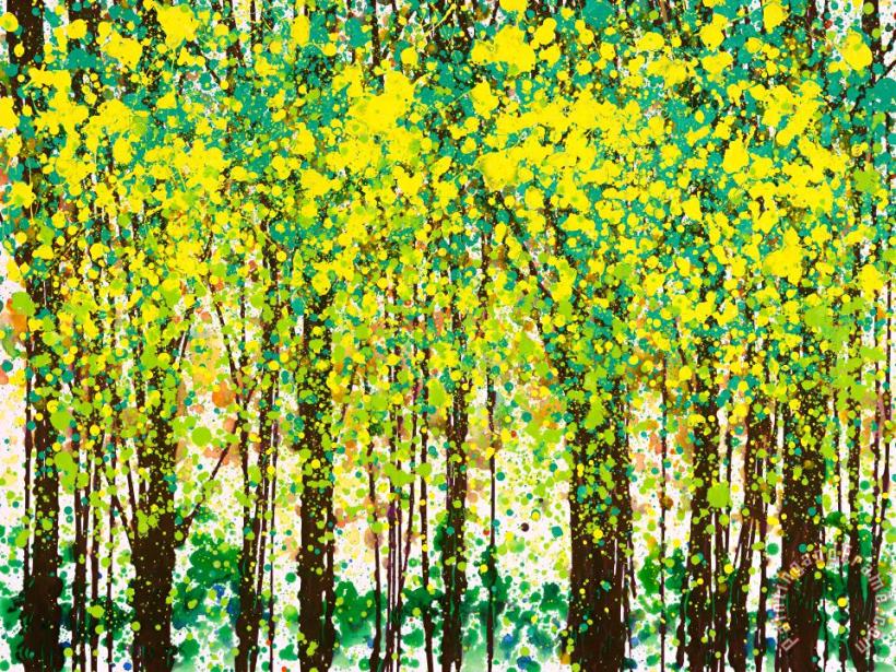 Trees at Twilight III painting - Jerome Lawrence Trees at Twilight III Art Print