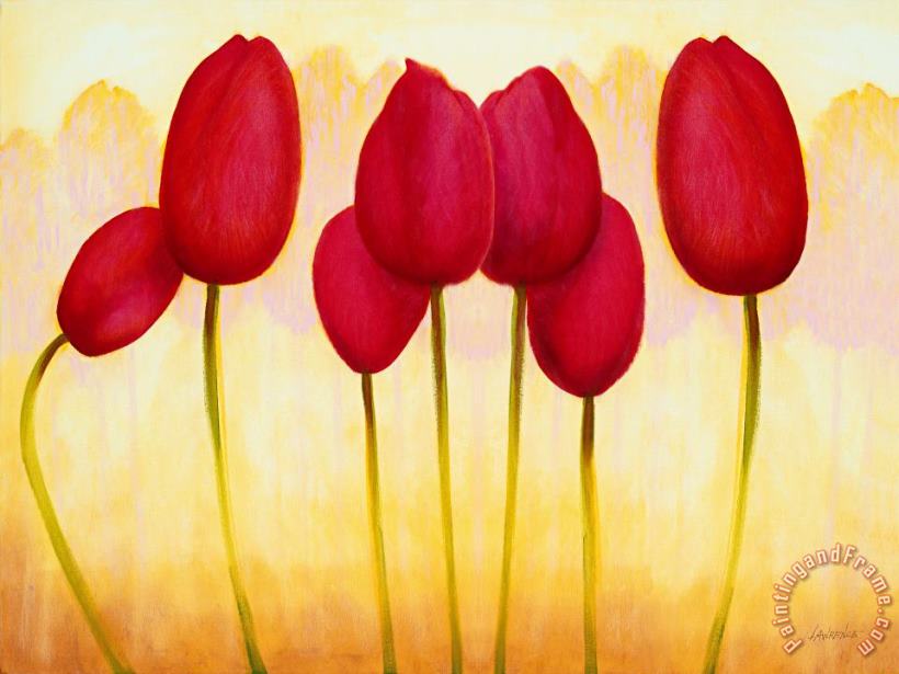 Tulips are People XV h painting - Jerome Lawrence Tulips are People XV h Art Print