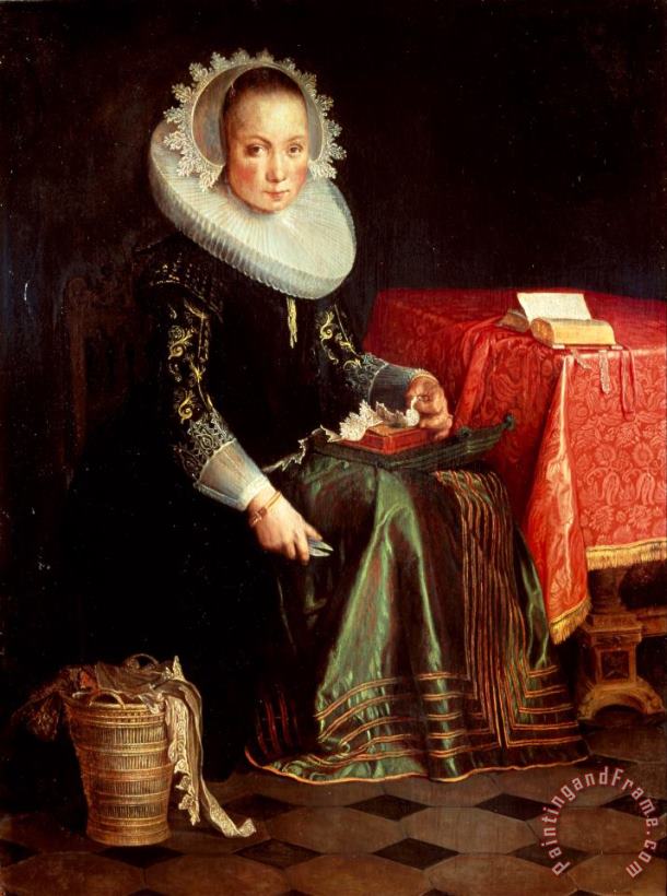 Portrait of Eva Wtewael (1607 1635) painting - Joachim Anthonisz Wtewael Portrait of Eva Wtewael (1607 1635) Art Print