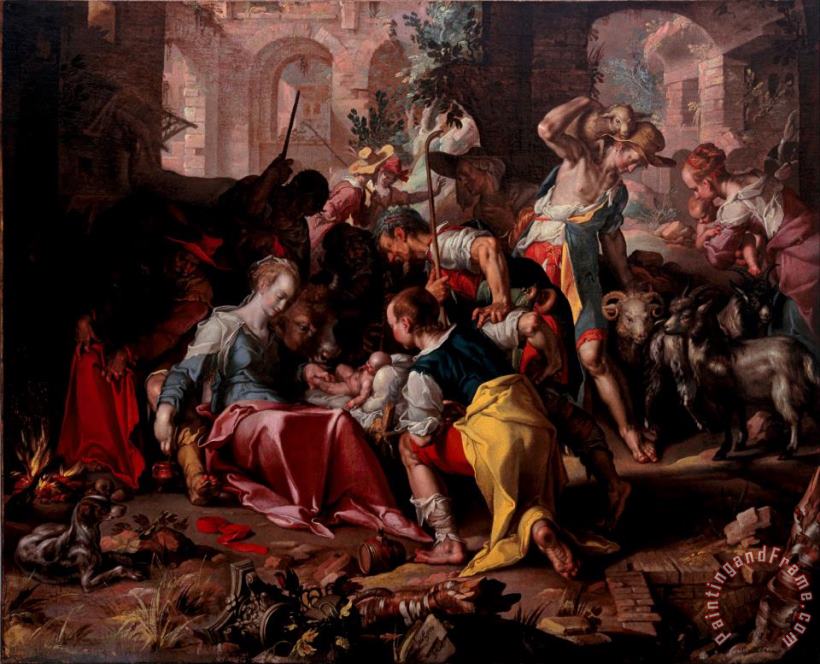 Joachim Anthonisz Wtewael The Adoration of The Shepherds Art Painting