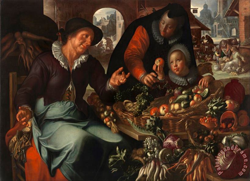 The Fruit And Vegetable Seller painting - Joachim Anthonisz Wtewael The Fruit And Vegetable Seller Art Print