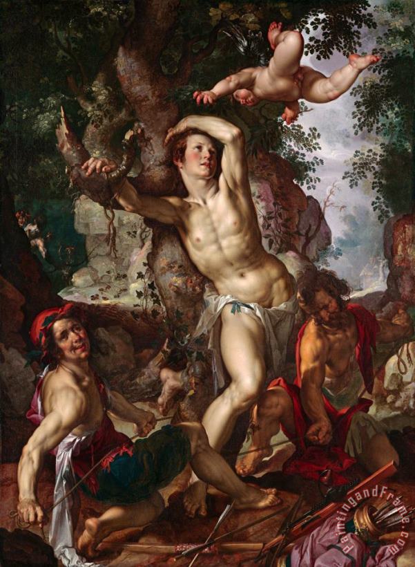 The Martyrdom of Saint Sebastian painting - Joachim Anthonisz Wtewael The Martyrdom of Saint Sebastian Art Print