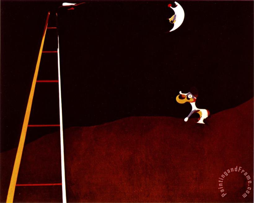 Joan Miro Dog Barking at The Moon Art Print