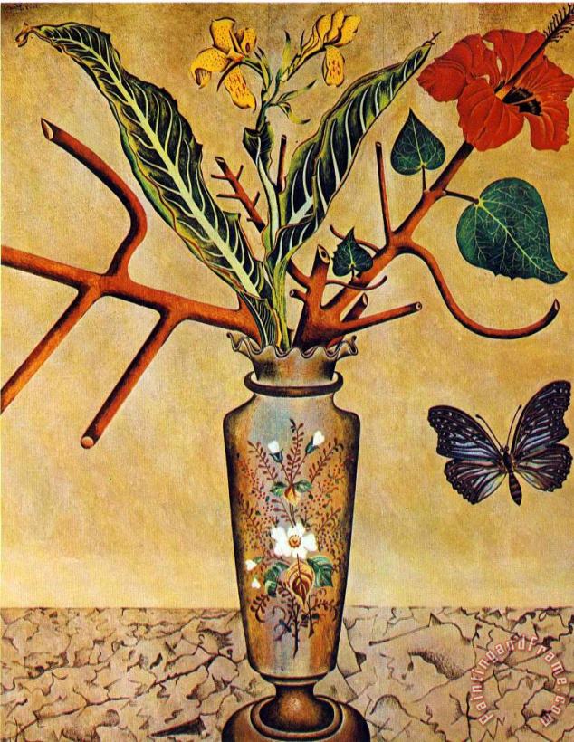 Joan Miro Flowers And Butterfly Art Painting