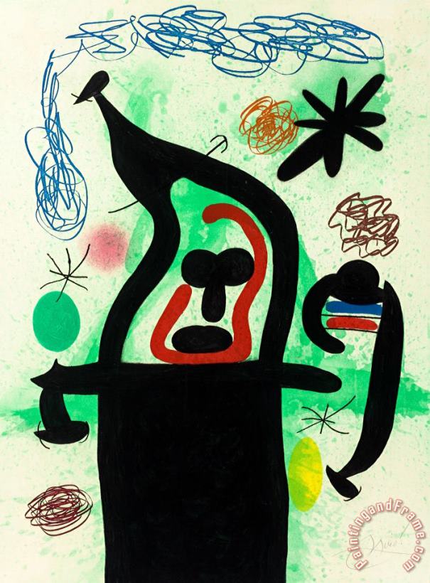 La Harpie, 1969 painting - Joan Miro La Harpie, 1969 Art Print