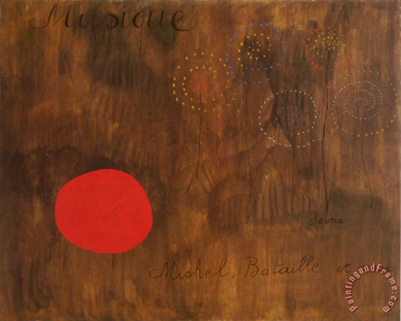 Joan Miro Musique Seine Michel Bataille Et Moi Art Print