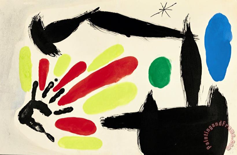 Joan Miro Nacimiento De La Bandera Catalane, 1968 Art Painting
