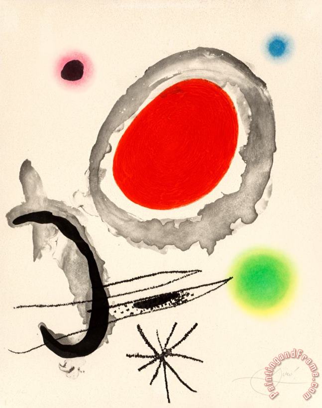 Joan Miro Oiseau Entre Deux Astres, 1967 Art Print