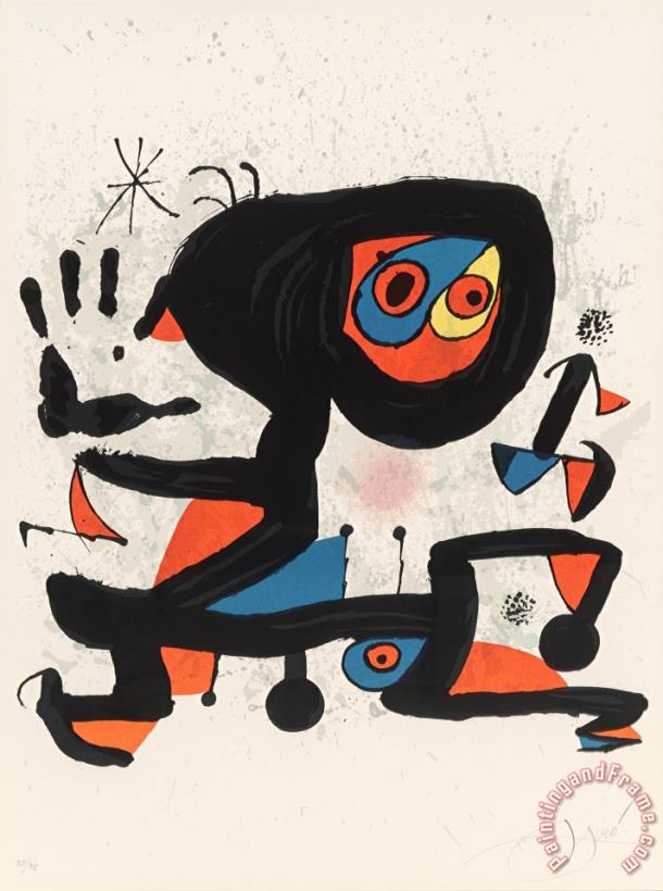 Joan Miro Poster for Unesco, Human Rights, 1974 Art Print