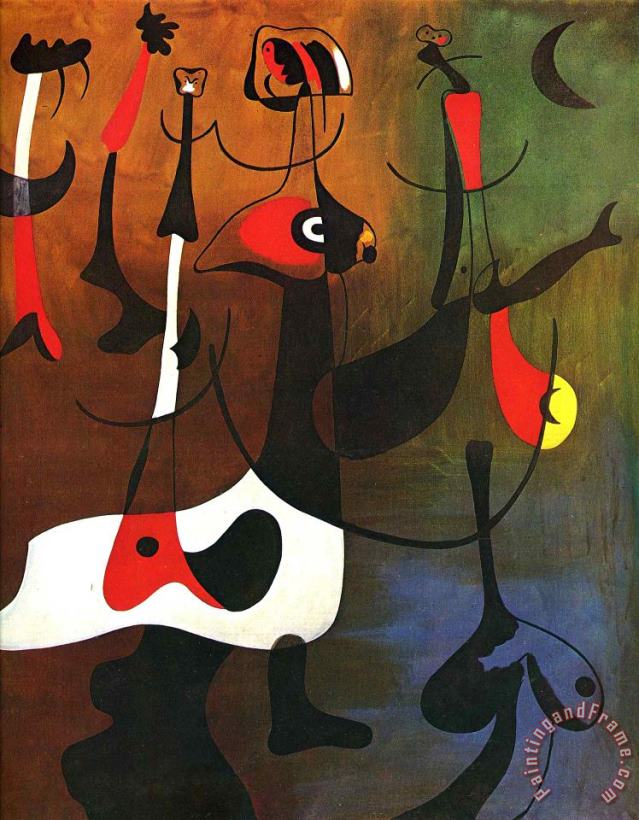 Rhythmic Characters, 1934 painting - Joan Miro Rhythmic Characters, 1934 Art Print