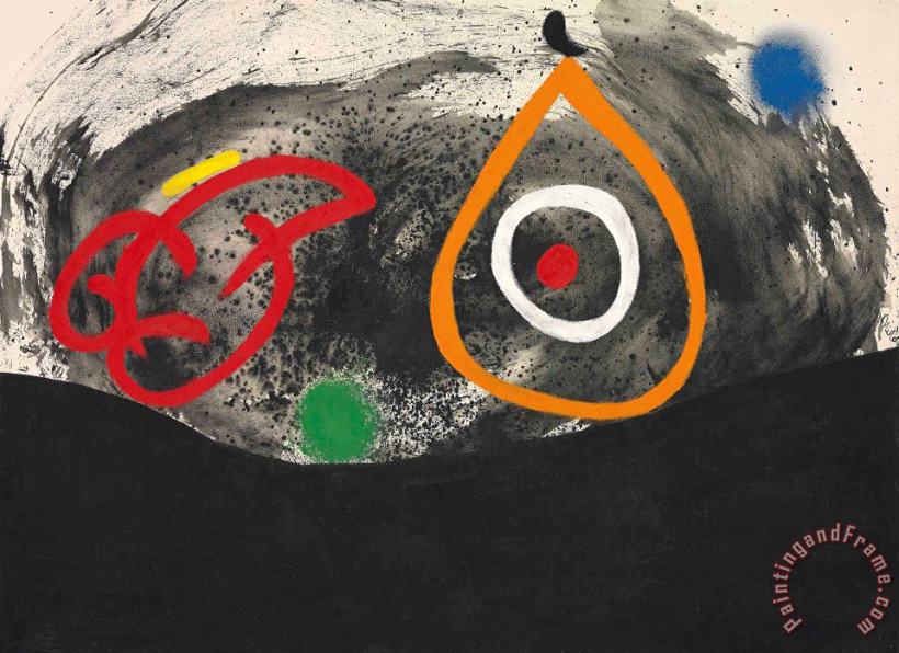 Joan Miro Tete, 1970 Art Painting