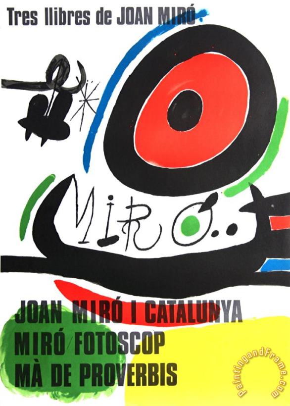 Joan Miro Tres Libres De Joan Miro Barcelona 1970 Art Print