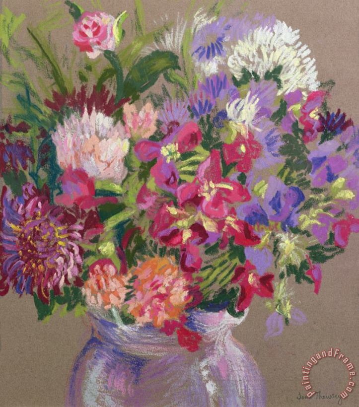 Asters painting - Joan Thewsey Asters Art Print