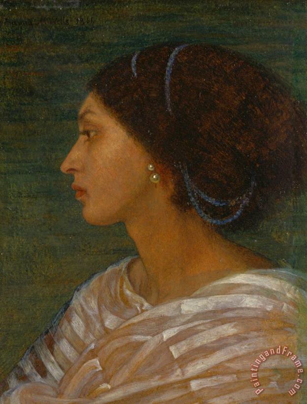Head of a Mulatto Woman (mrs. Eaton) painting - Joanna Boyce Wells Head of a Mulatto Woman (mrs. Eaton) Art Print