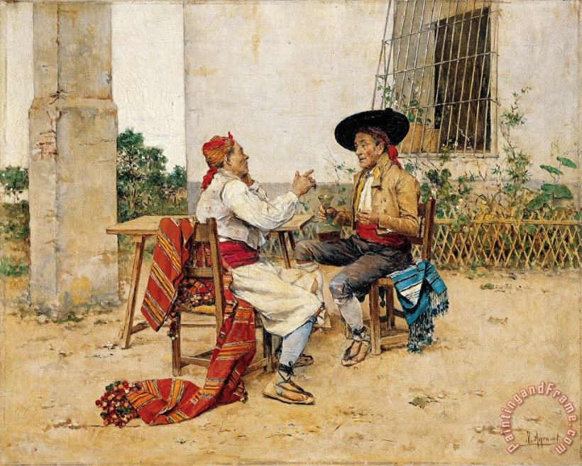 Joaquin Agrasot Two Inhabitants of The Valencia Huerta Art Print