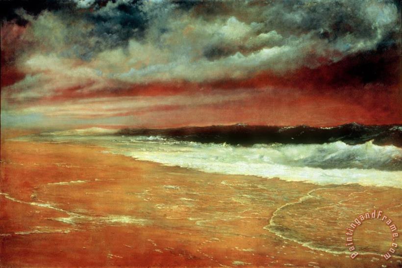 Joaquin Clausell Late Afternoon by The Sea (the Red Wave) Art Painting