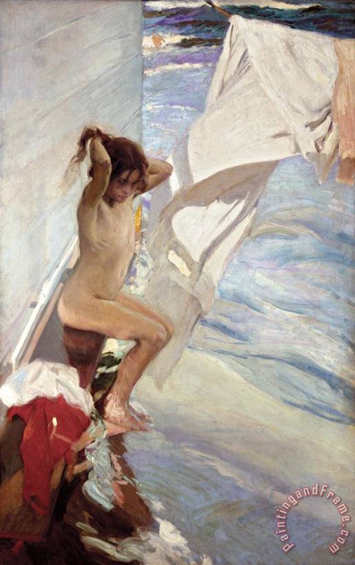 Before Bathing painting - Joaquin Sorolla y Bastida Before Bathing Art Print