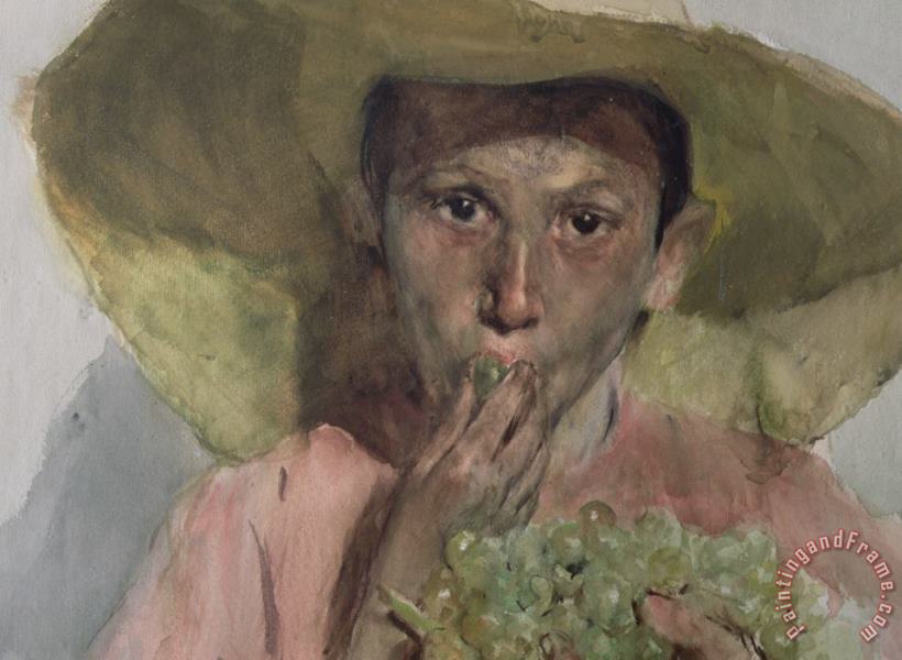 Boy Eating Grapes painting - Joaquin Sorolla y Bastida Boy Eating Grapes Art Print