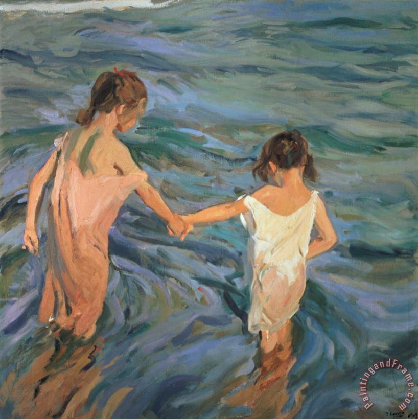Joaquin Sorolla y Bastida Children in the Sea Art Print