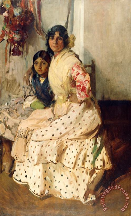 Joaquin Sorolla y Bastida Pepilla The Gypsy And Her Daughter Art Print