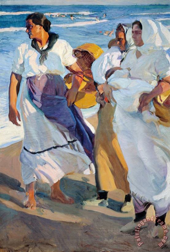 Valencian Fisherwomen painting - Joaquin Sorolla y Bastida Valencian Fisherwomen Art Print Valencian Fisherwomen painting - Joaquin Sorolla y Bastida Valencian Fisherwomen Art Print